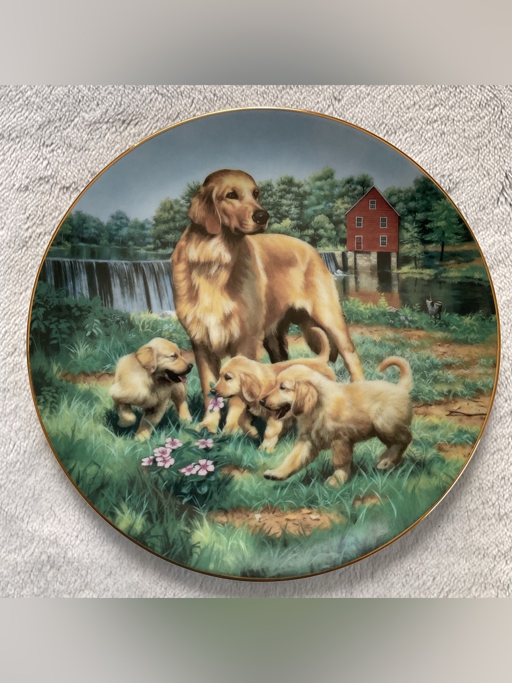 GOLDEN RETRIEVERS-Robert Christie 1989 Hamilton Classic Sporting Dogs Art Plate